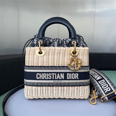 medium lady dior wicker bag|medium lady dior bag canvas.